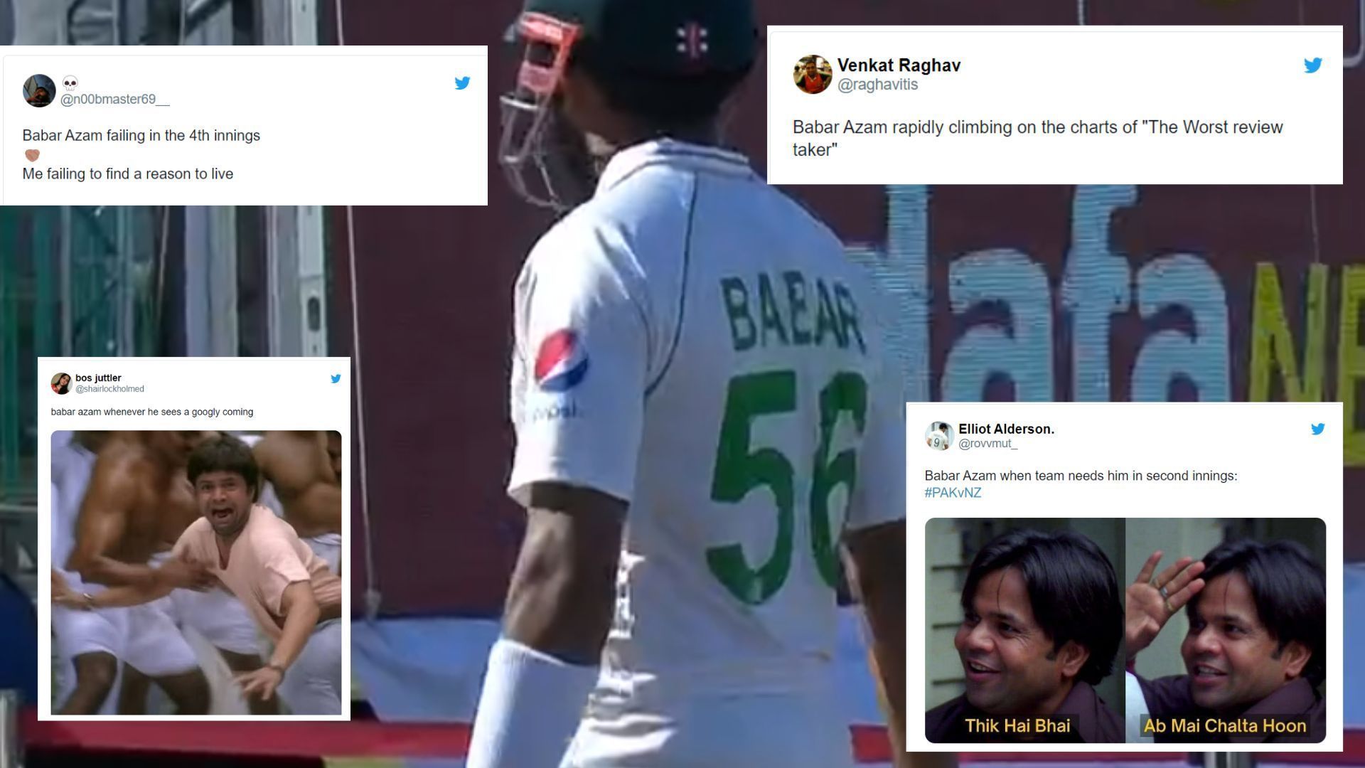 &quot;Babar Azam just cannot read spin from the hand&quot; - Twitter reacts as Ish Sodhi bamboozles Pakistan skipper with an inspired googly on Day 5 