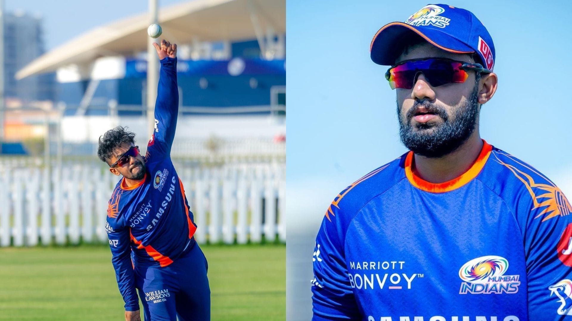 Shams Mulani was a support bowler for MI during the IPL 2020 season. (P.C.:Shams Mulani Instagram)