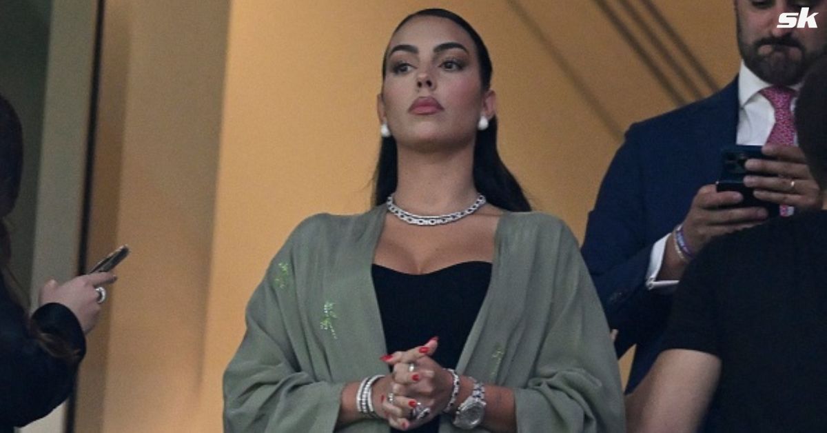 Georgina Rodriguez was spotted in the stands as Cristiano Ronaldo was benched
