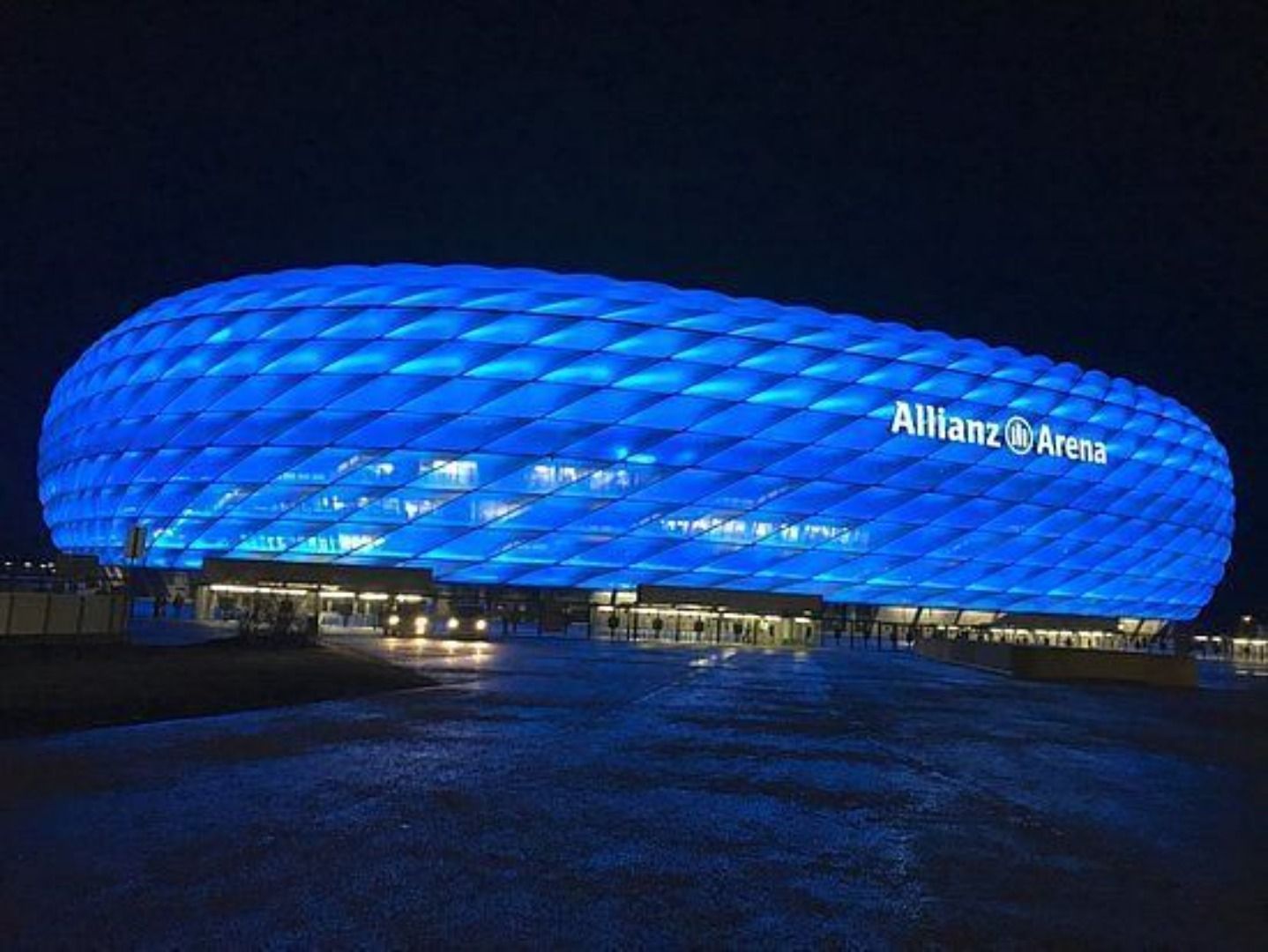 The Allianz Arena is famous for its exterior that can be lit up wonderfully.