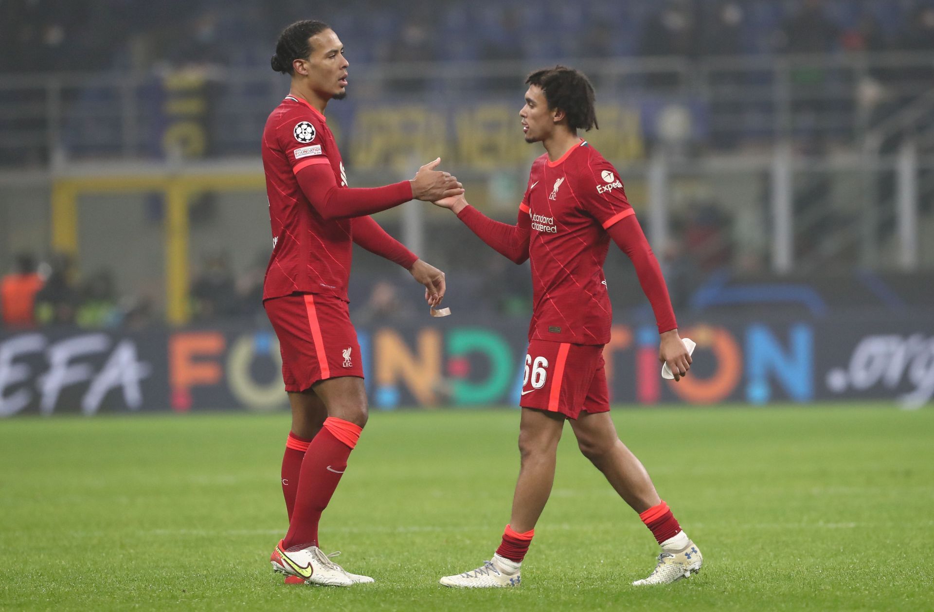 Virgil Van Dijk &amp; Trent Alexander-Arnold in action for Liverpool