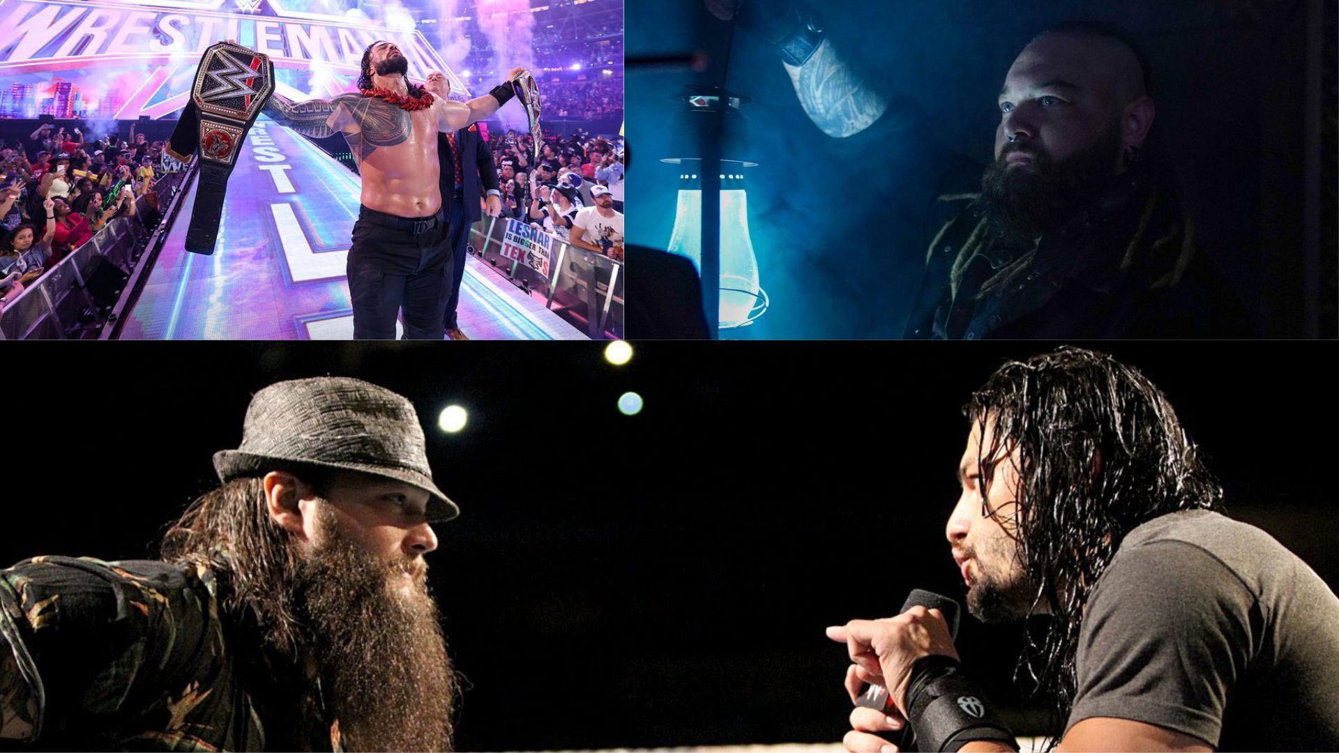 Roman Reigns and Bray Wyatt in 2015 &amp; 2022: Then (below) &amp; Now (above)