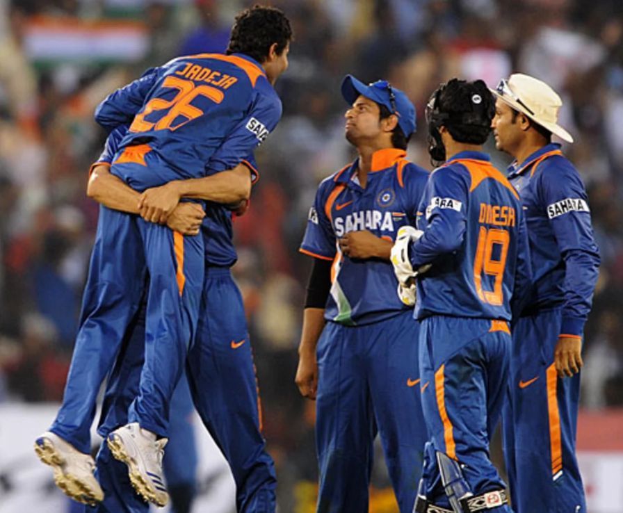 A young Ravindra Jadeja claimed his first Player of the Match award in international cricket