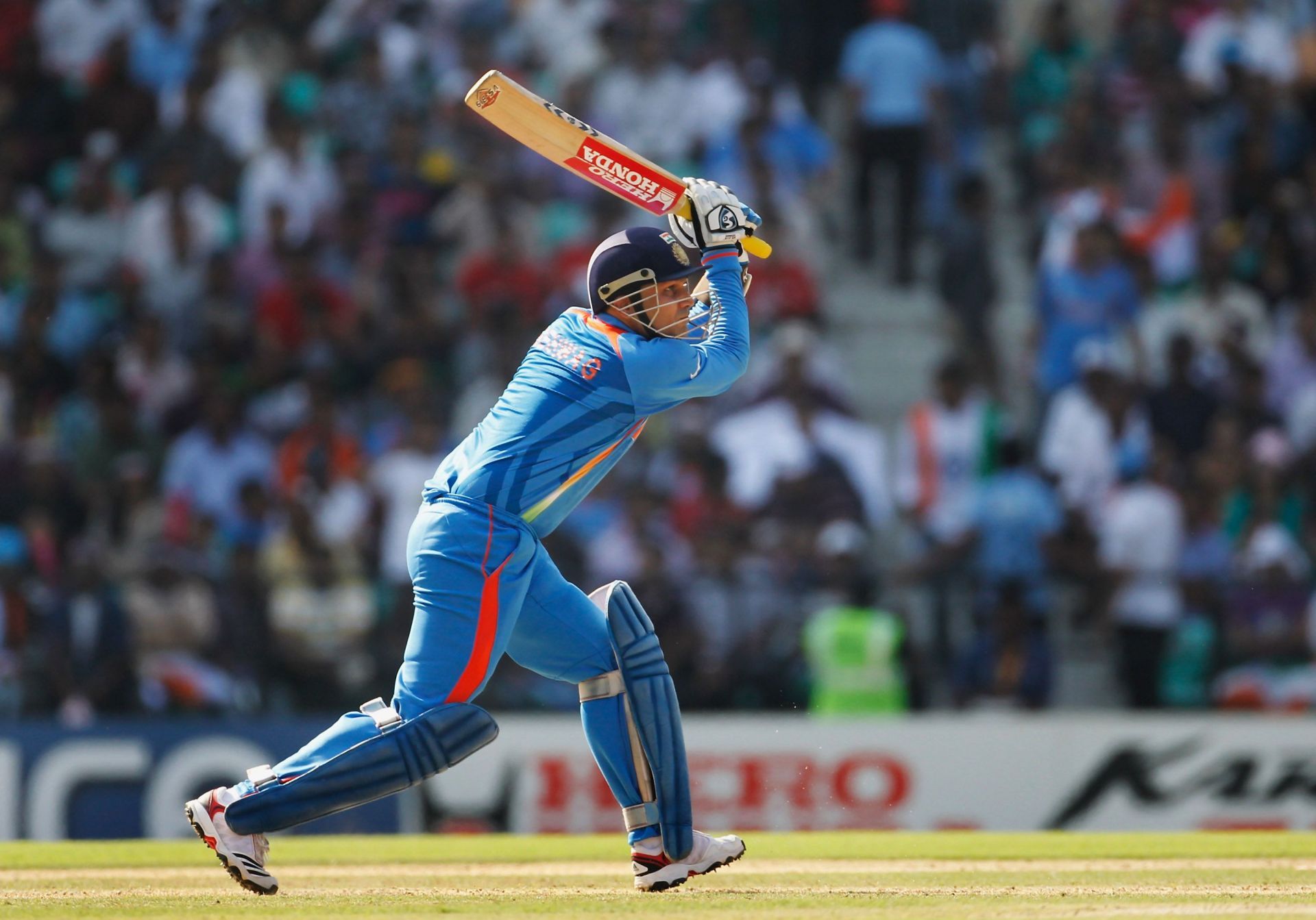 It’s no surprise that Virender Sehwag also has an ODI double hundred to his name. Pic: Getty Images