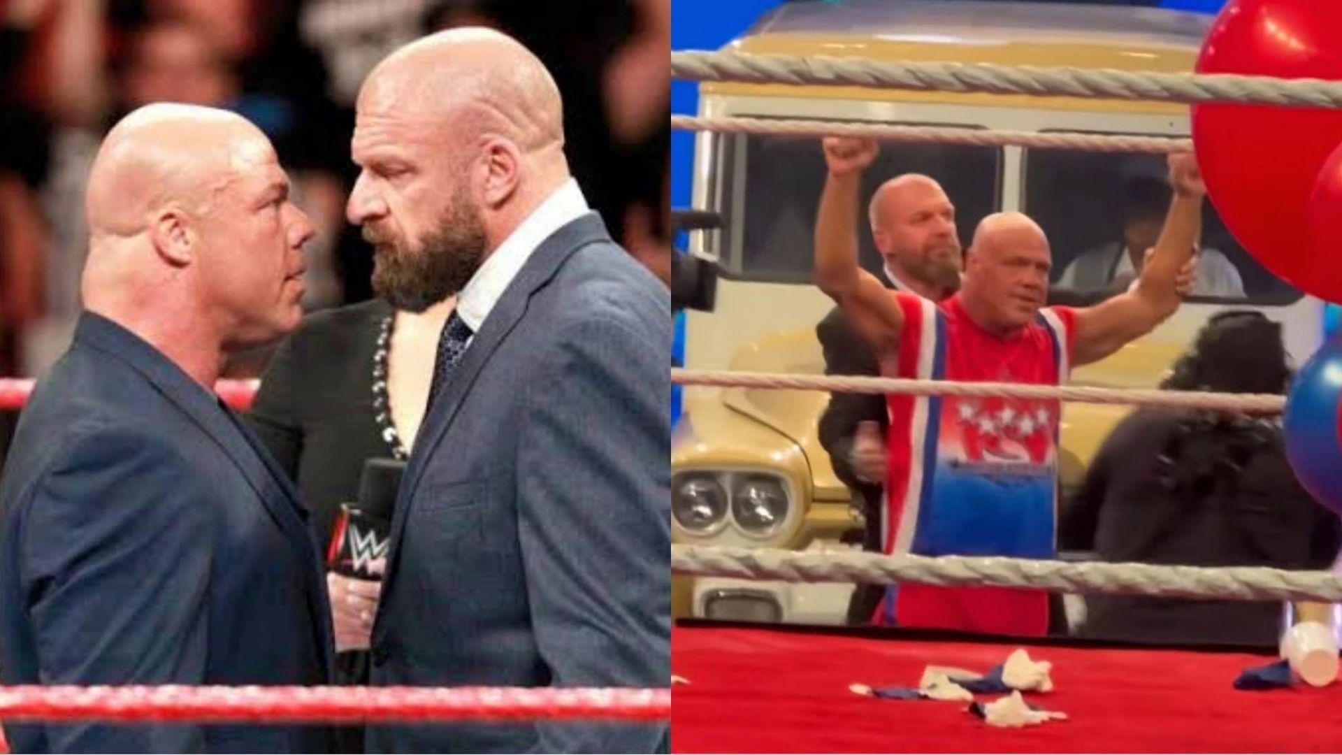 Triple H and Kurt Angle shared an emotional moment last night