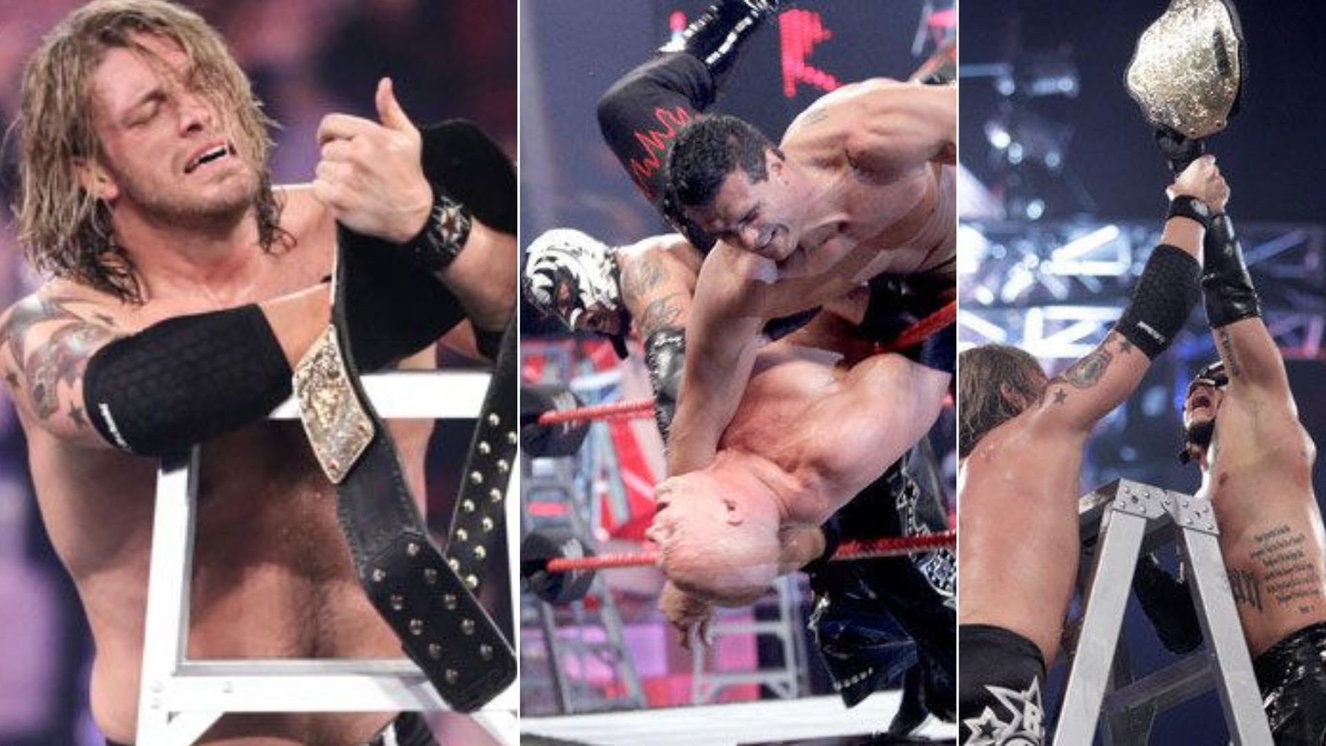 Edge defeated Kane, Alberto Del Rio & Rey Mysterio in a TLC match to win the sixth world title