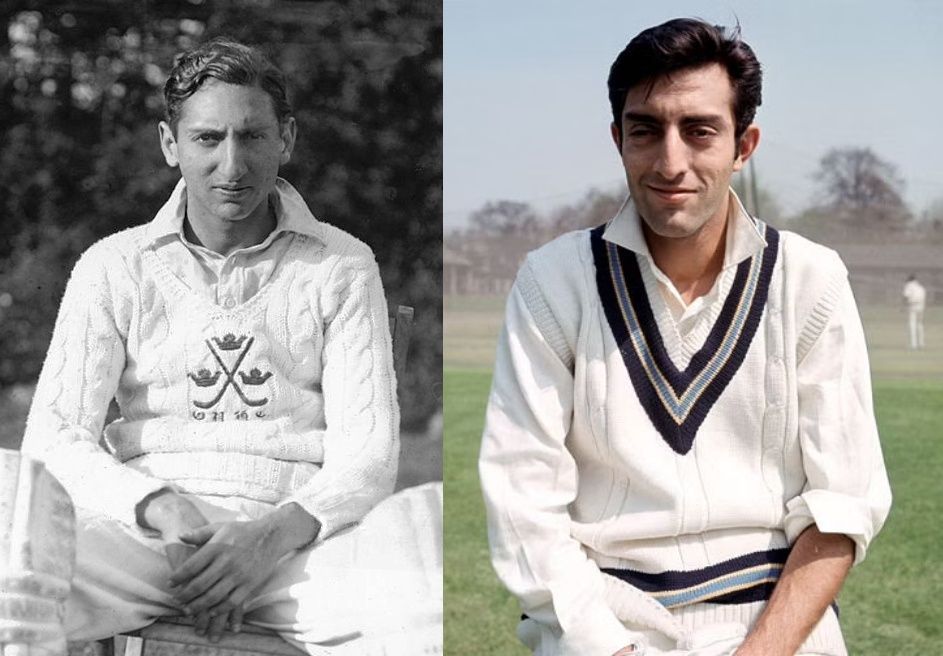 Iftikhar Ali Khan Pataudi (left) and Mansoor Ali Khan Pataudi