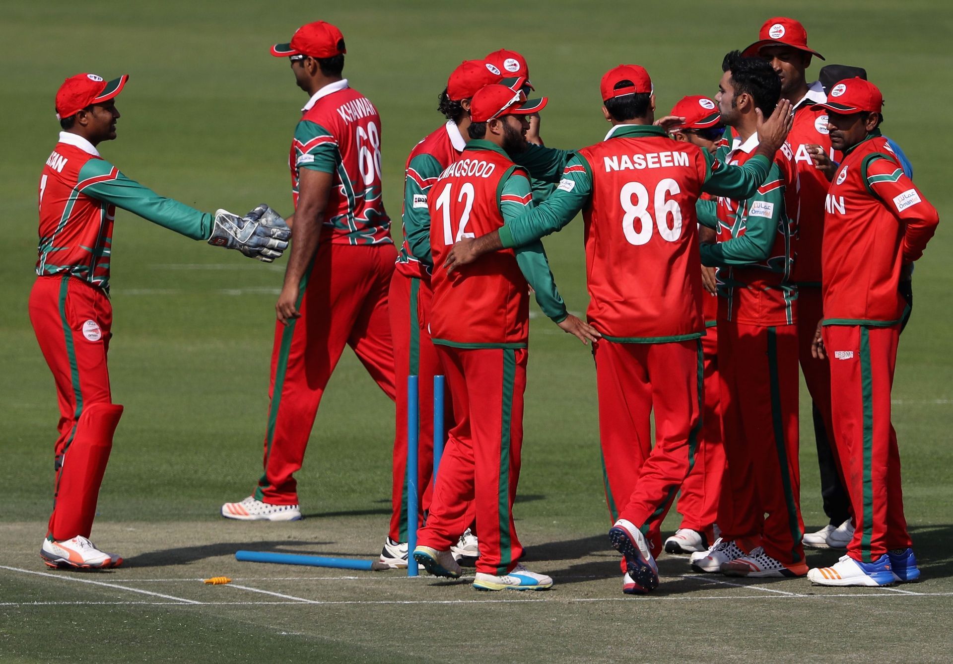 Oman cricket team. Pic: Getty Images