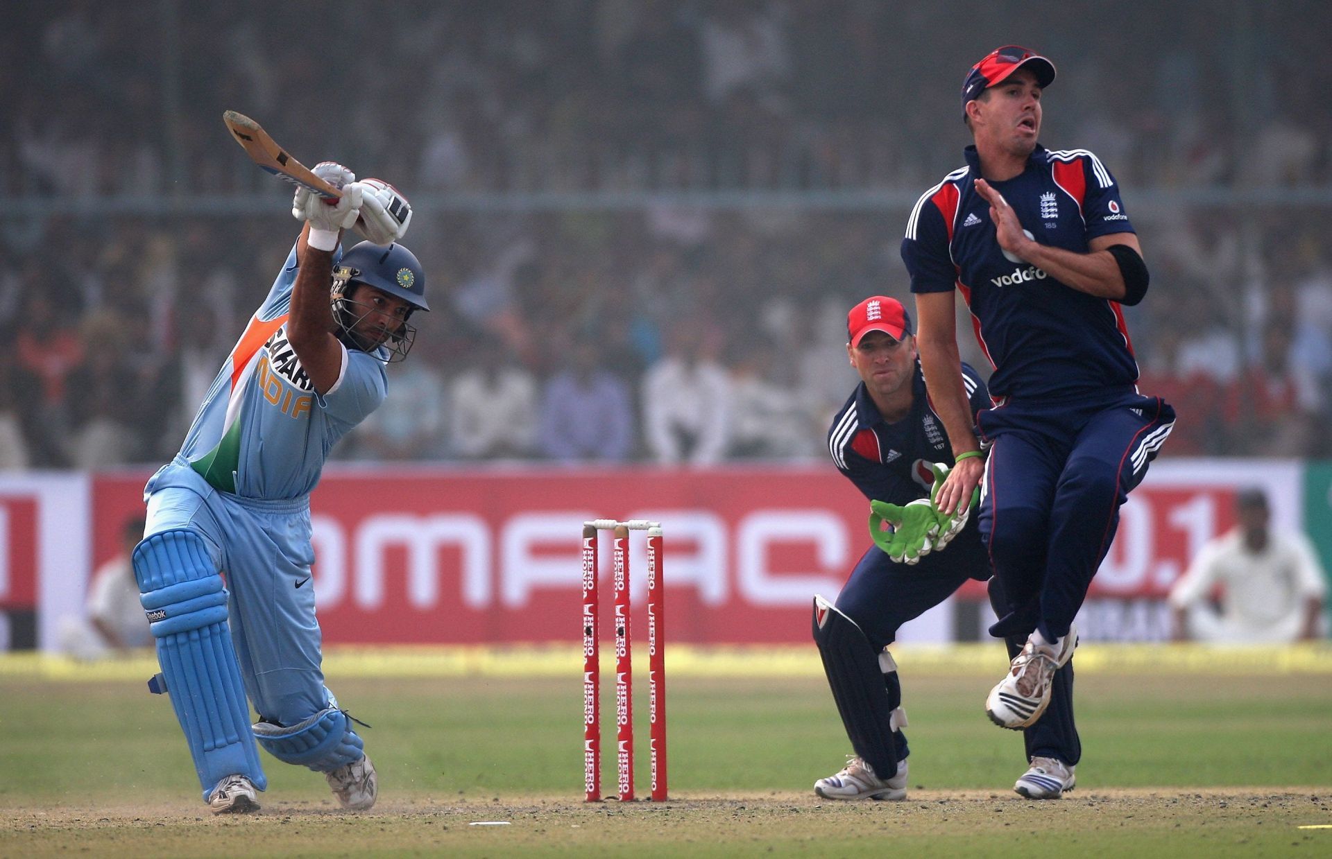 Yuvraj Singh registered his career-best one-day score against England. Pic: Getty Images