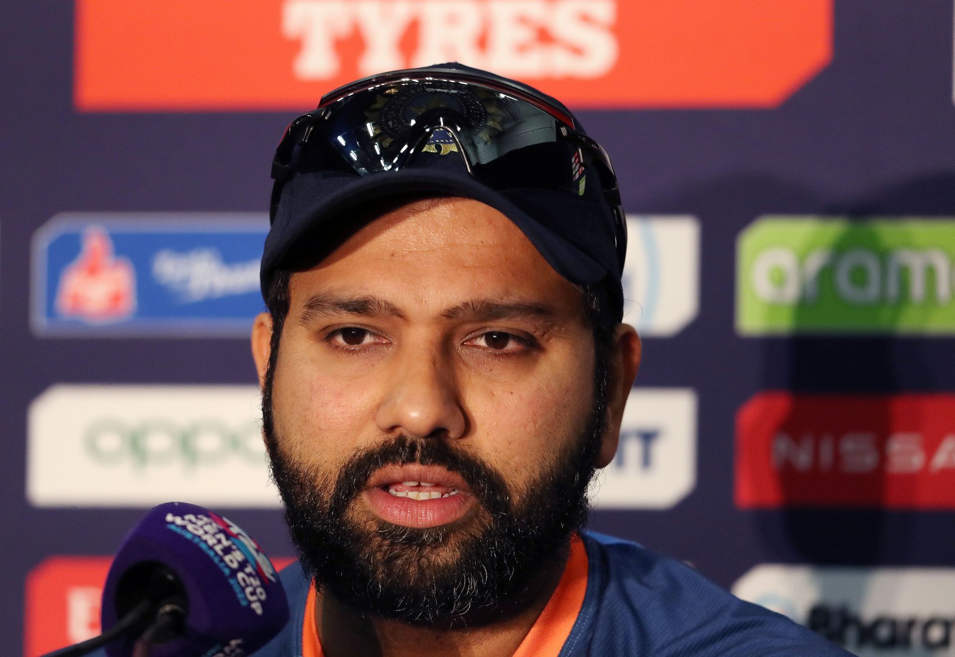 Rohit Sharma at a press conference (Image: Getty)