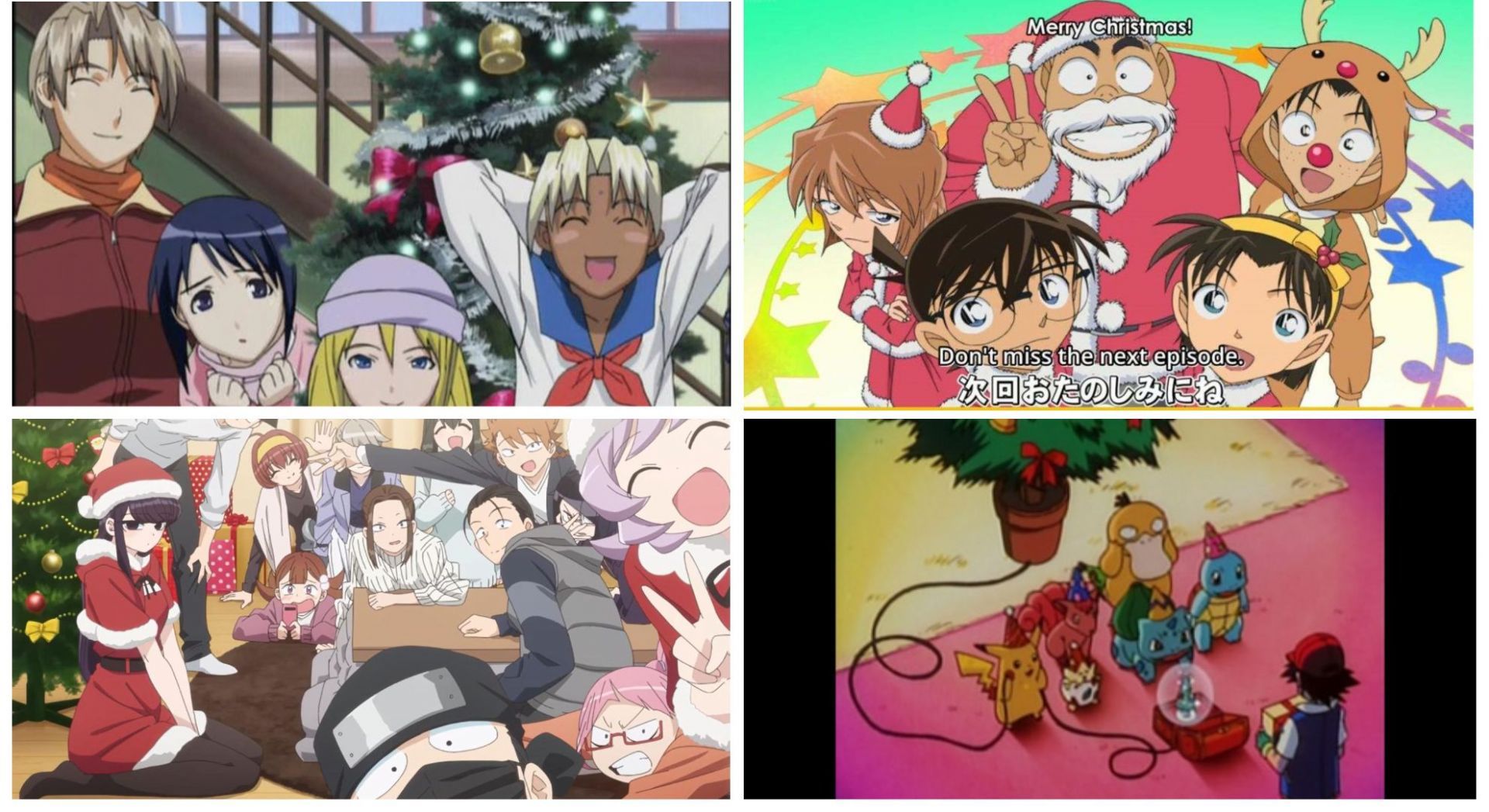 Various christmas images from shonen anime (Image via Sportskeeda)