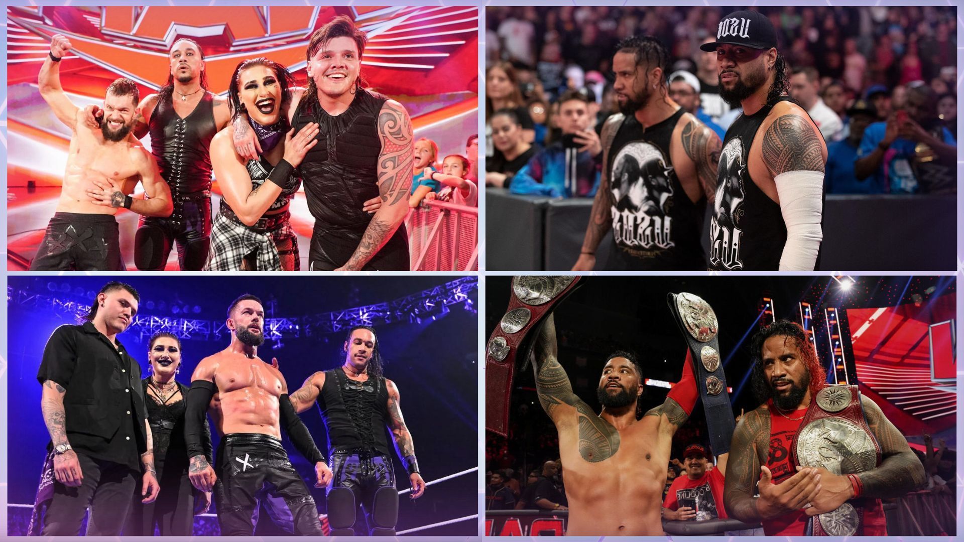 Judgment Day (left) and The Usos (right).