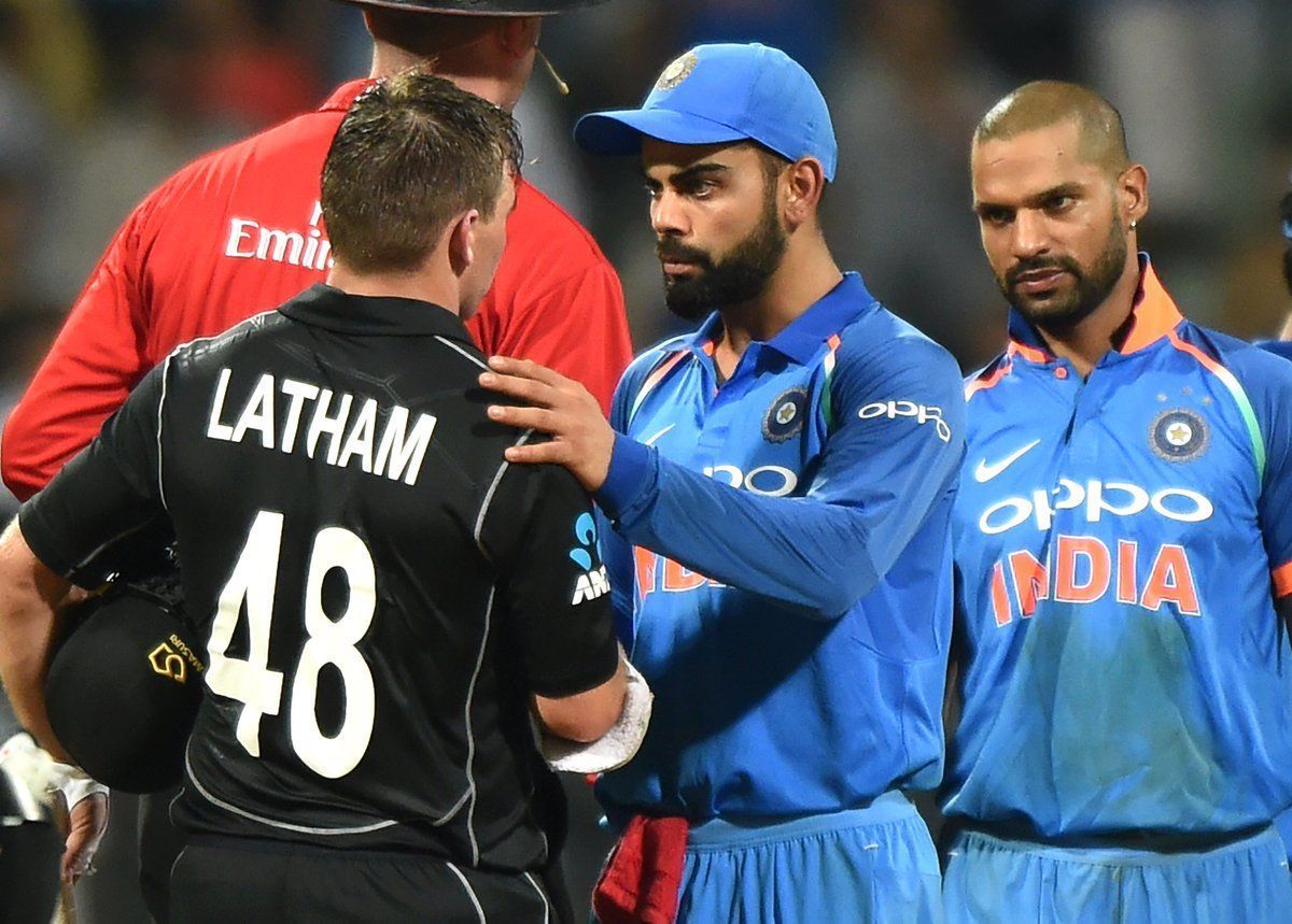 Tom Latham and Virat Kohli 