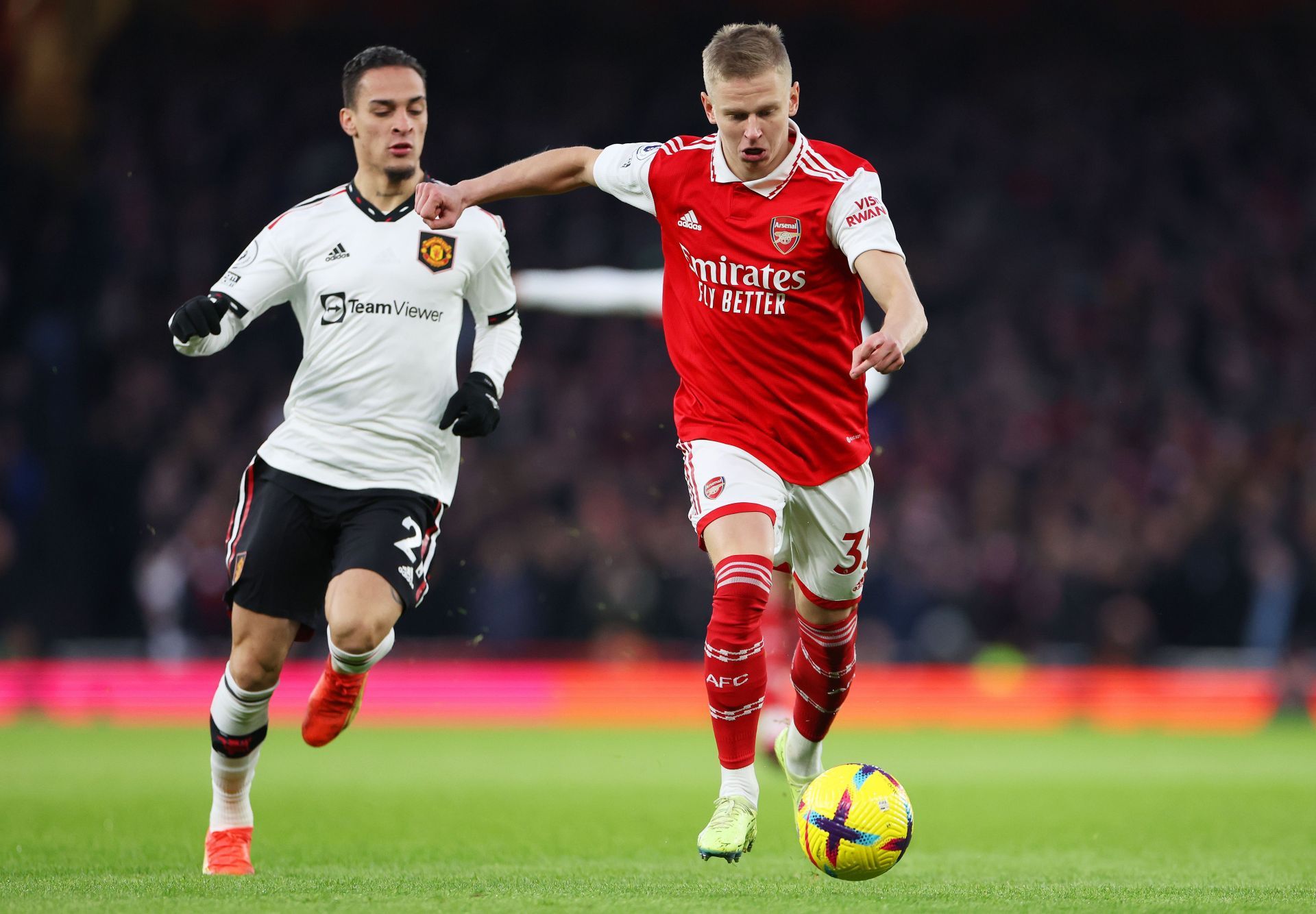 Oleksandr Zinchenko (right) has been outstanding for Mikel Arteta of late