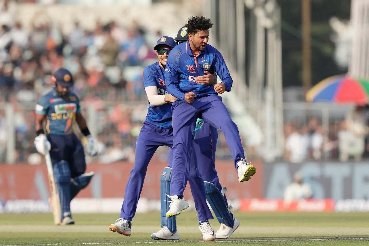 Kuldeep Yadav picked up three crucial wickets in the second ODI against Sri Lanka. [P/C: BCCI]