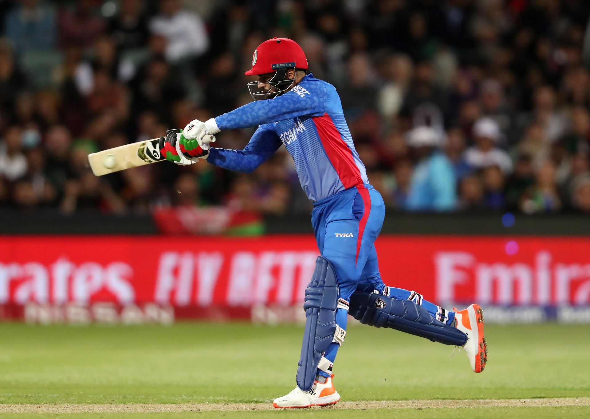 The Afghan all-rounder during the T20 World Cup 2022. Pic: Getty Images