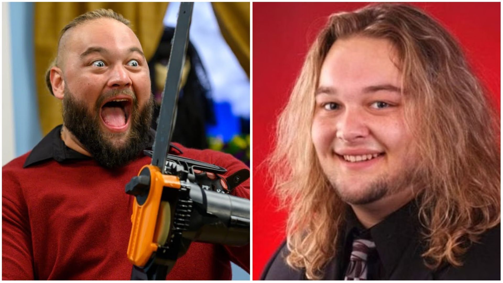 WWE Superstar Bray Wyatt with and without the beard