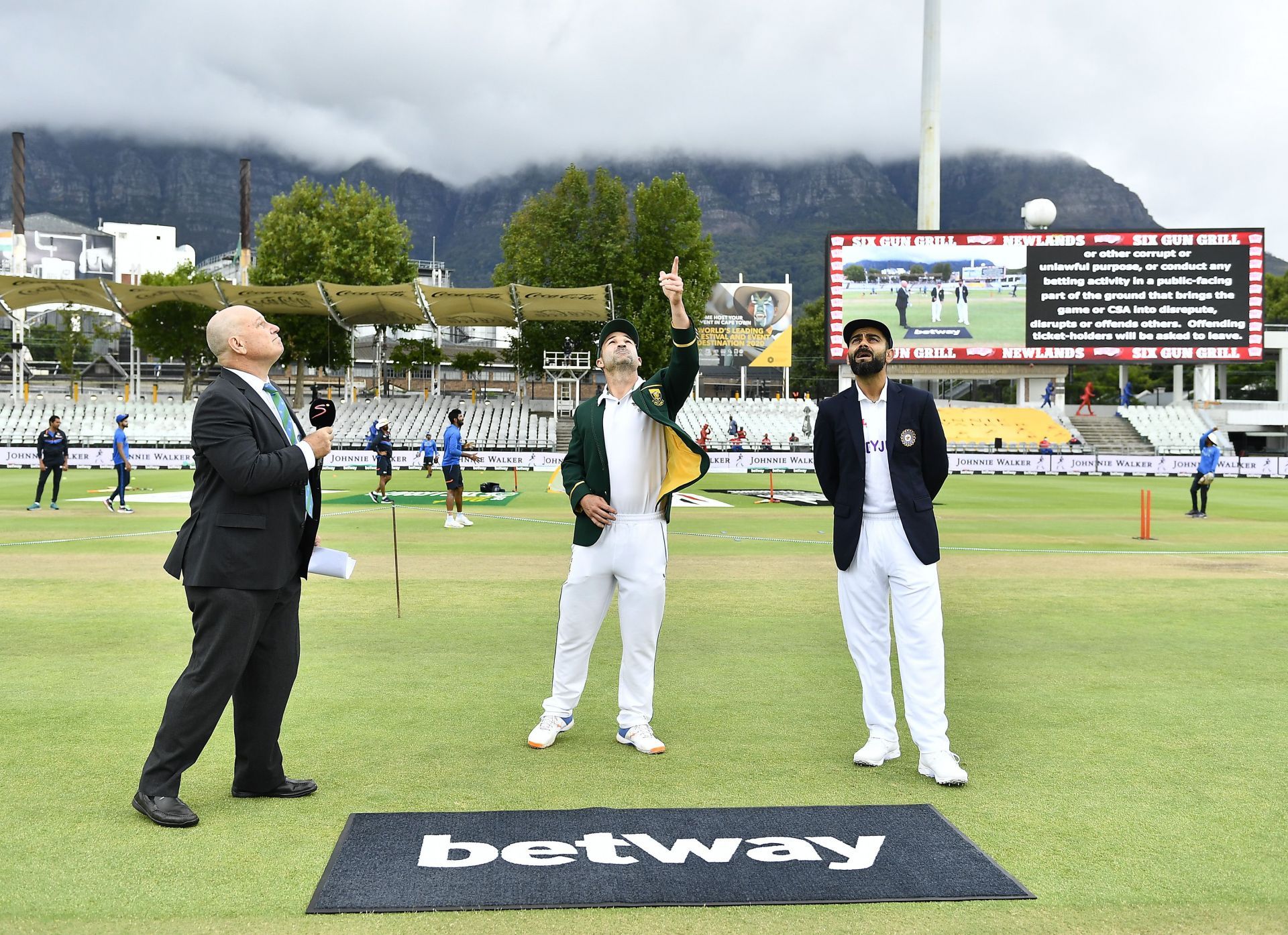Virat Kohli during the toss in his last Test as captain. Pic: Getty Images