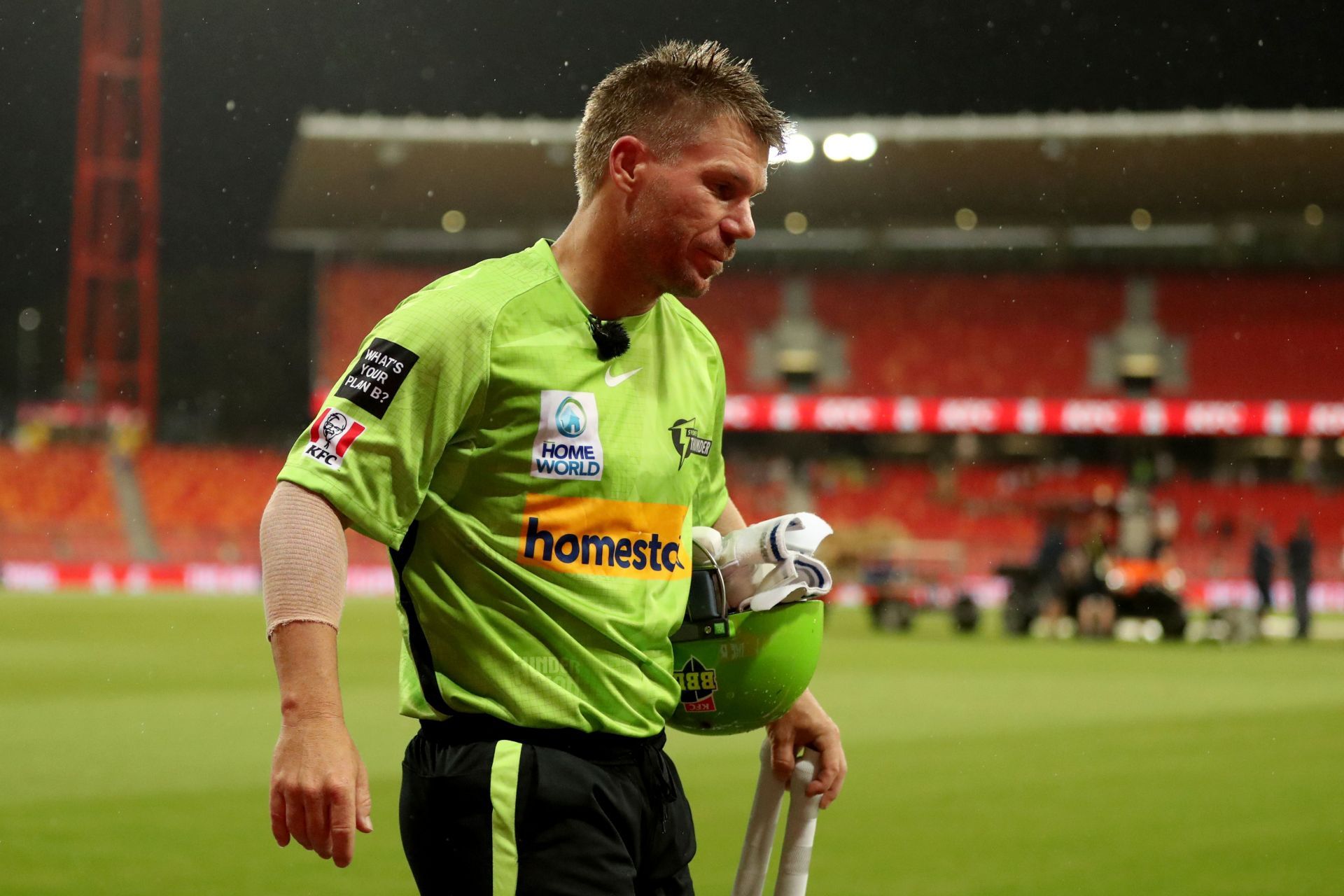 David Warner made 36 off 20 balls against the Brisbane Heat. (Credits: Getty)