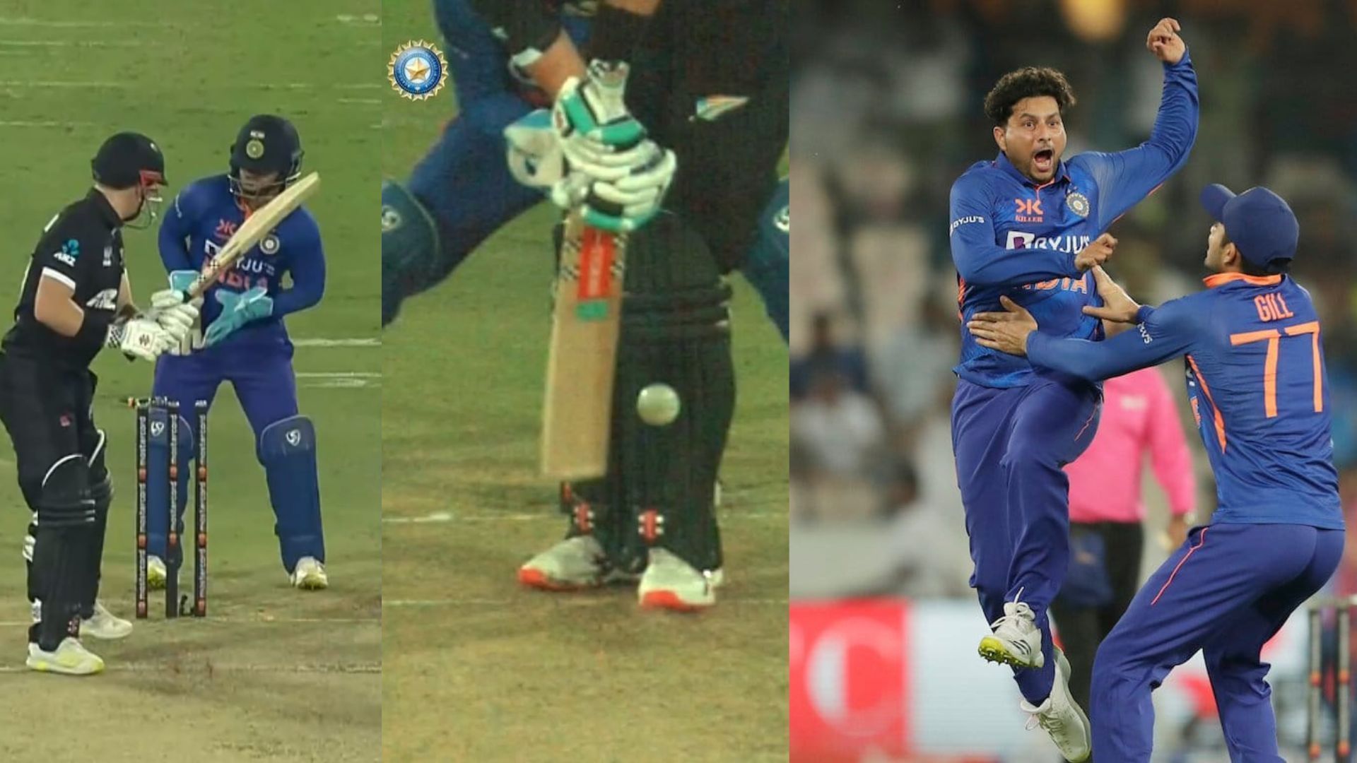 Kuldeep Yadav was ecstatic after picking up two crucial wickets. (P.C.:BCCI &amp; Hotstar)