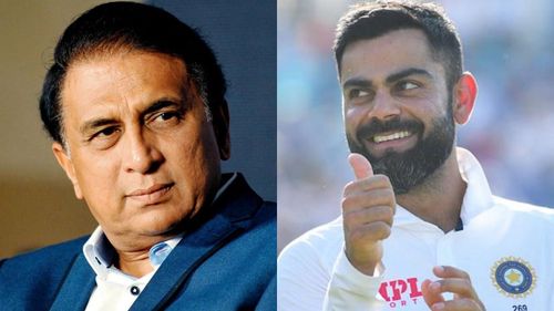 Sunil Gavaskar (left) and Virat Kohli.