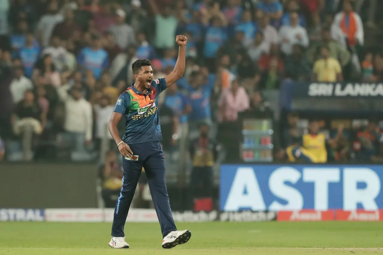 Dilshan Madushanka returned later to pick up the vital wicket of Suryakumar Yadav. [P/C: BCCI]