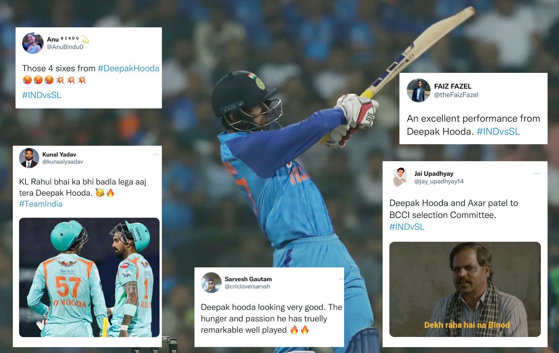 Deepak Hooda was the top run-scorer for India in 1st T20I vs Sri Lanka. (Pics: Twitter)