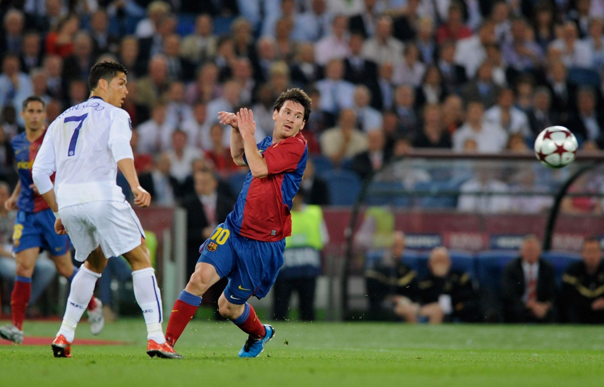 Lionel Messi inspired Barcelona to a win over Cristiano Ronaldo's Manchester United in the 2009 UCL final