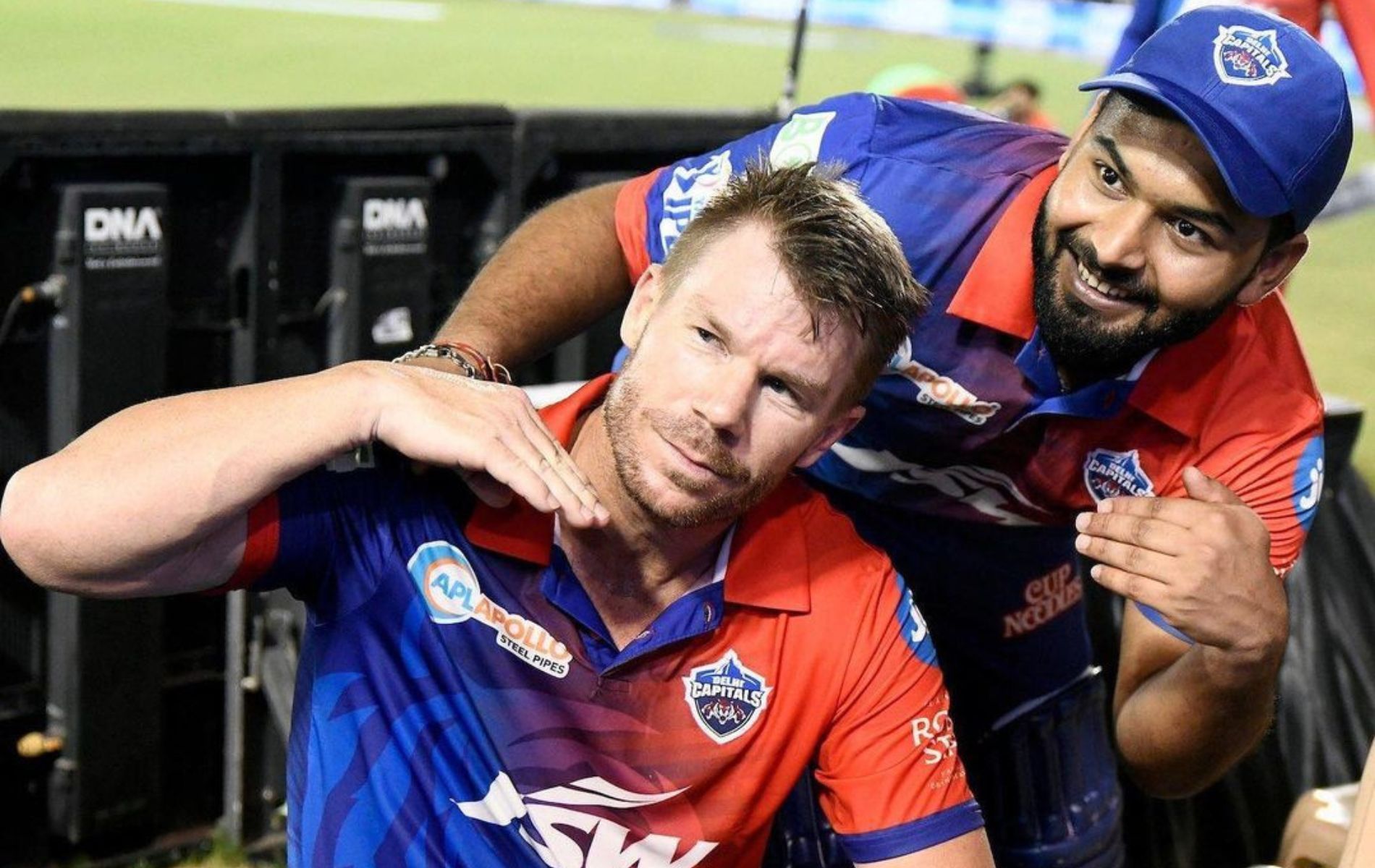 David Warner (L) with Rishabh Pant (R). (Pic: Instagram)