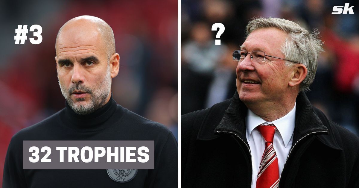 Pep Guardiola (left) and Sir Alex Ferguson (right)