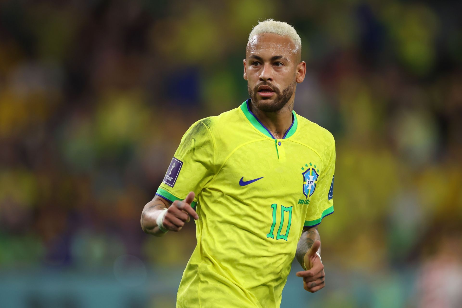 Ney in action for Brazil during the 2022 FIFA World Cup in Qatar.