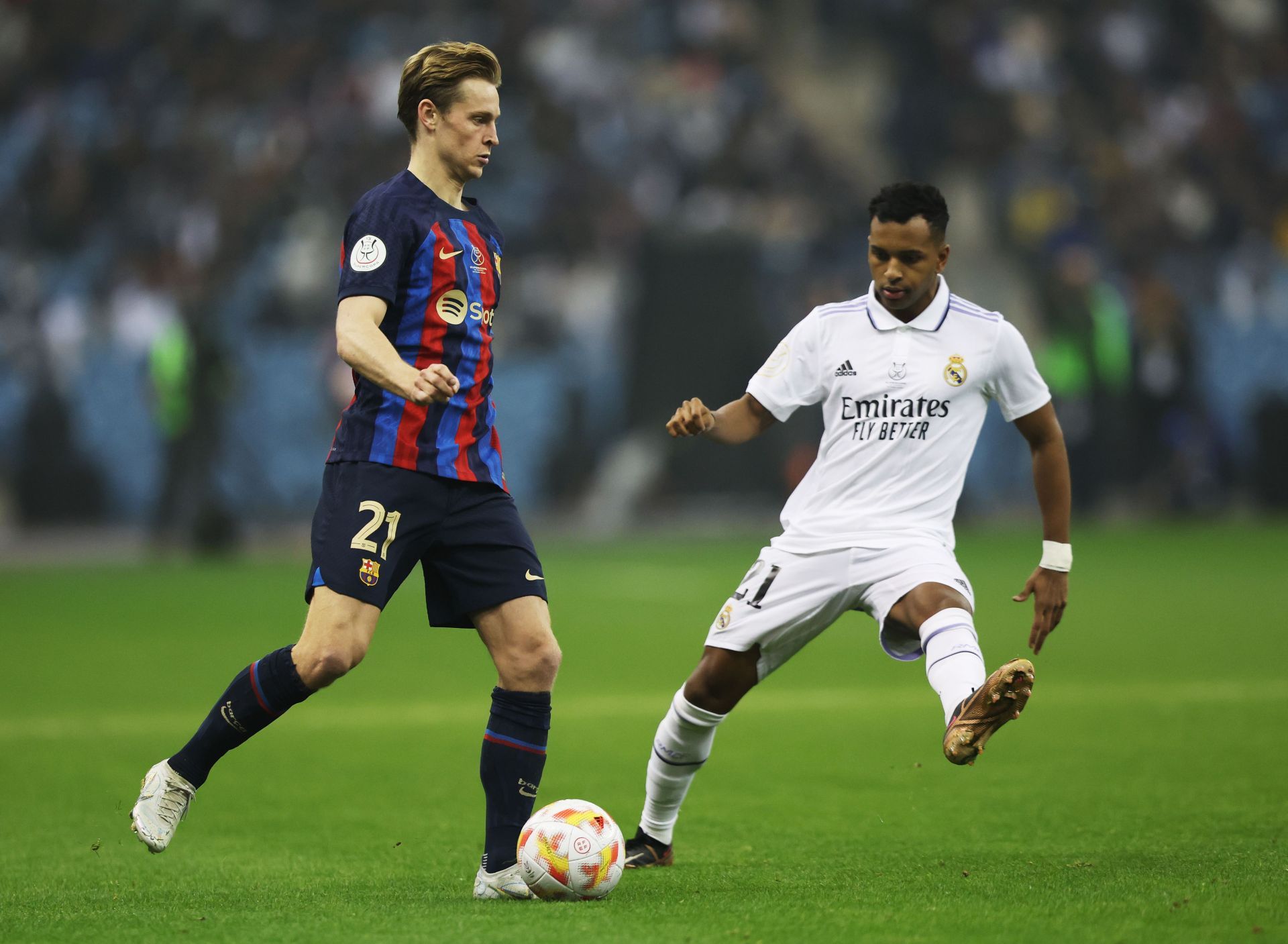 Frenkie de Jong (left) remains a target at Old Trafford.