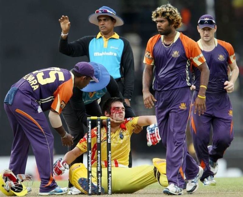 Rilee Rossouw injured by Malinga&#039;s bouncer LG ICC Awards Press Conference