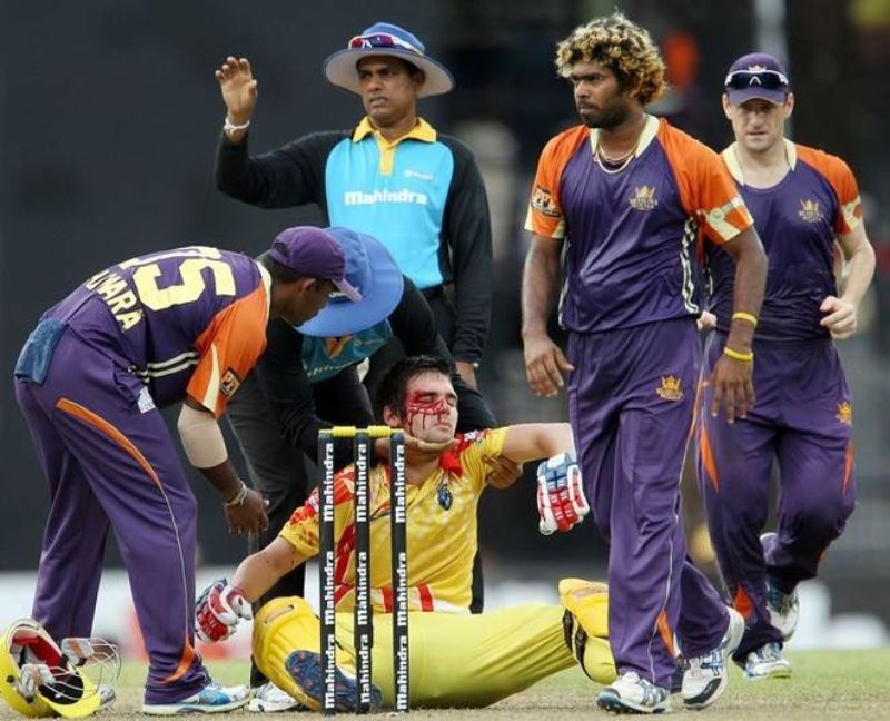 Rilee Rossouw injured by Malinga's bouncer LG ICC Awards Press Conference