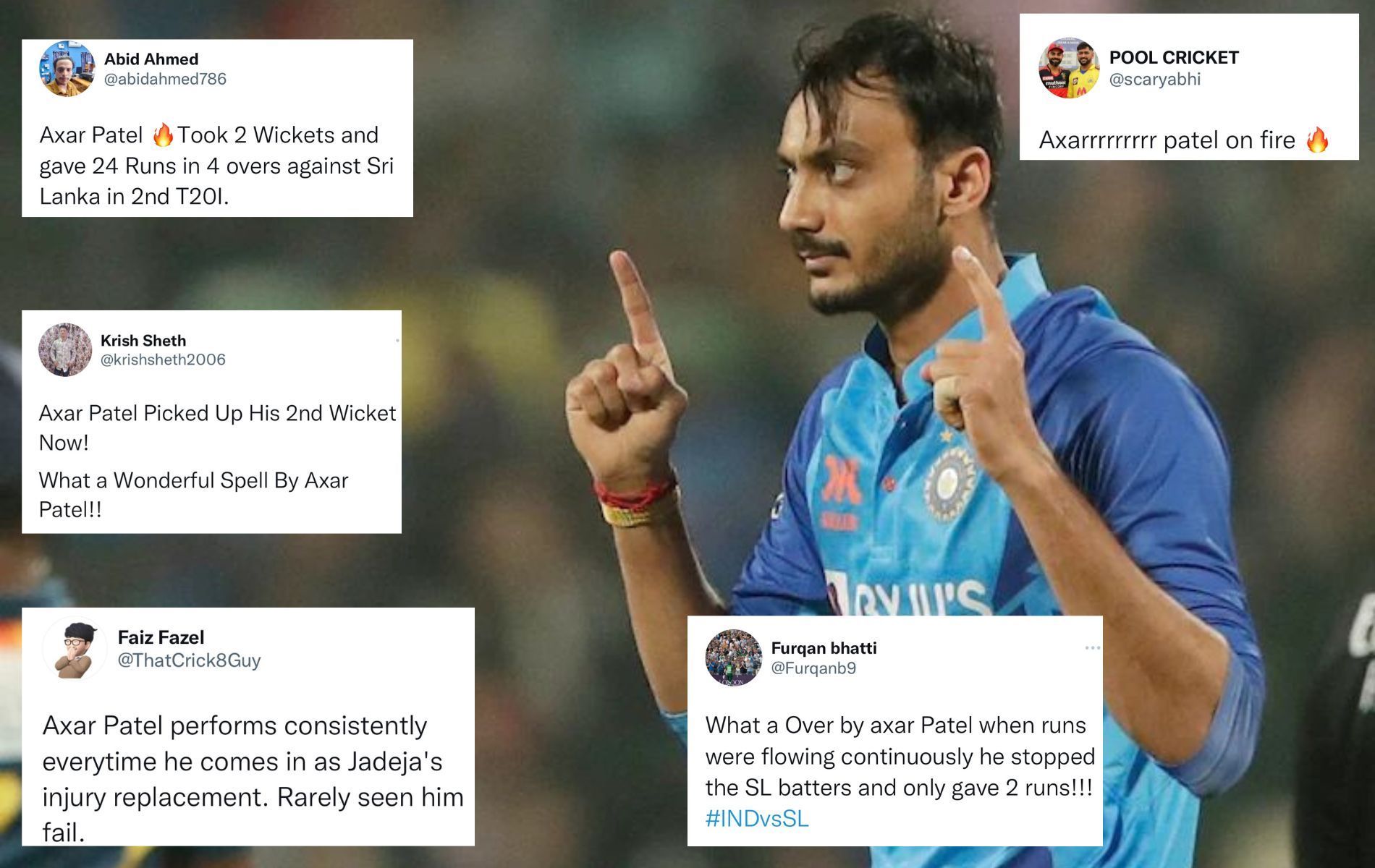 Axar Patel was the pick of the Indian bowlers in 2nd T20I vs Sri Lanka. (Pics: Twitter)