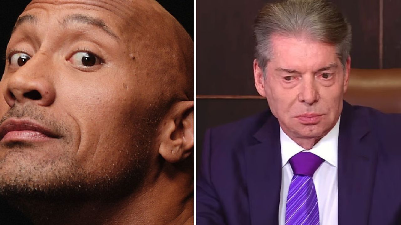 The Rock (left); Vince McMahon (right)