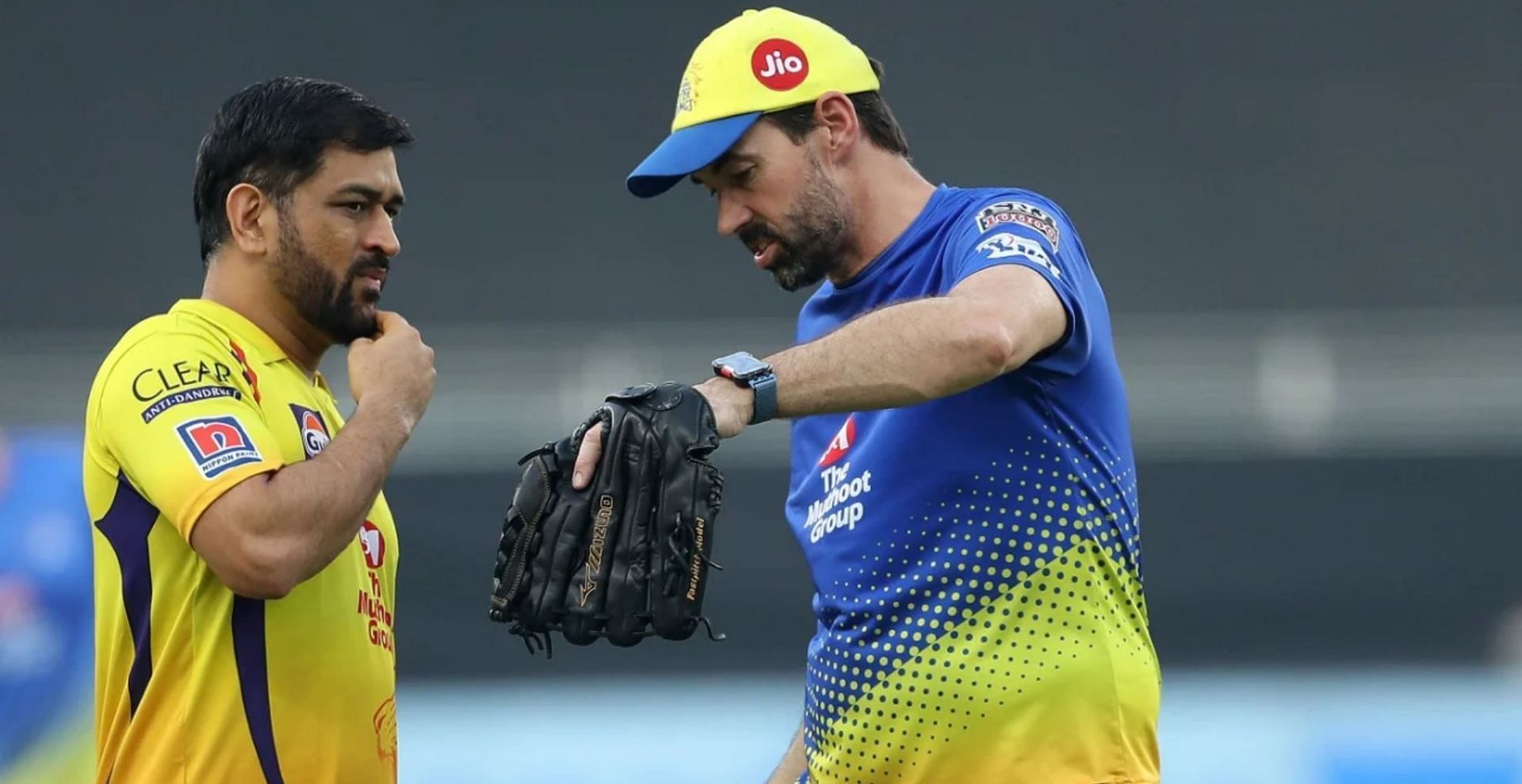 Stephen Fleming (right) with MS Dhoni. Pic: BCCI