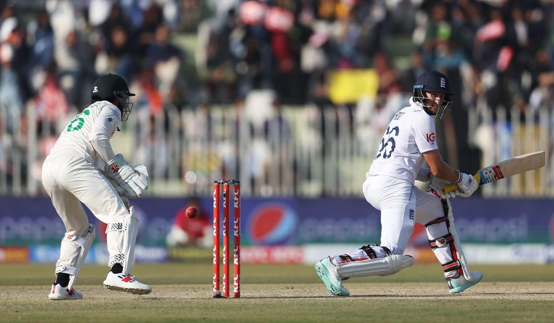 England batter Joe Root during the series in Pakistan. Pic: Getty Images