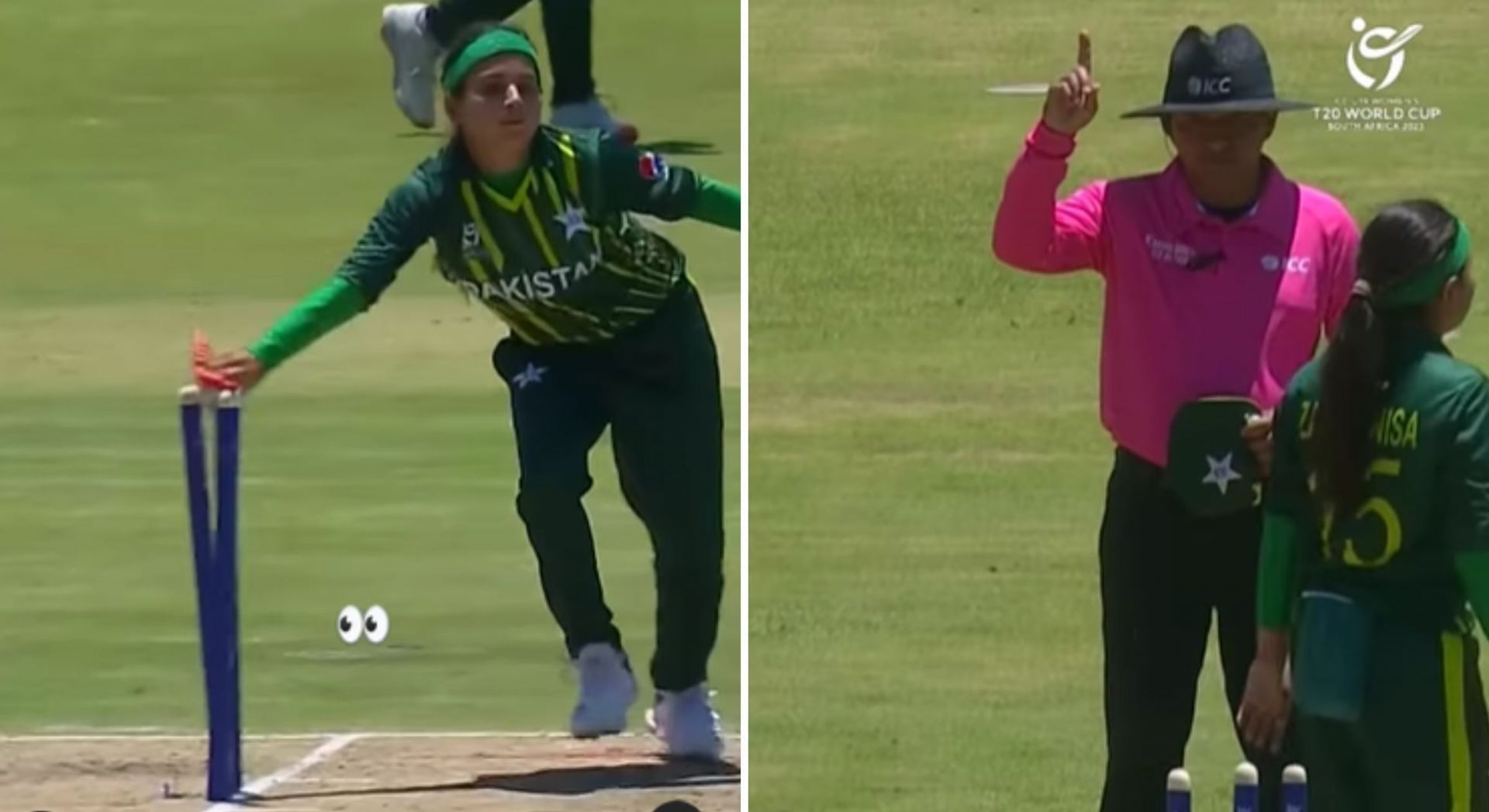 Zaib-un-Nisa effected a run-out at the non-striker's end against Rwanda at the U19 Women's T20 World Cup.