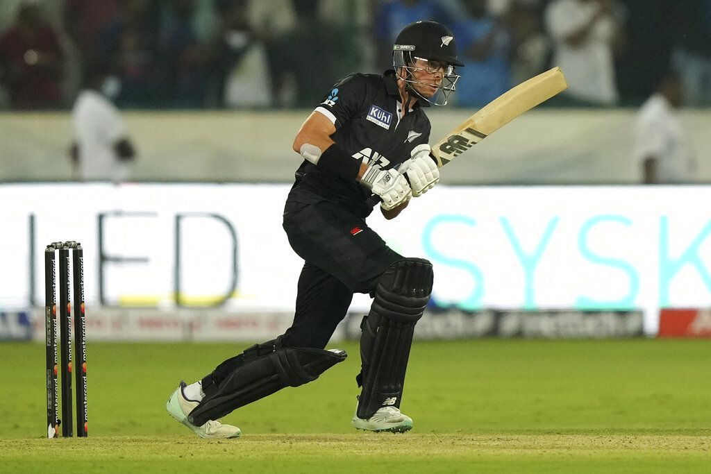 Mitchell Santner scored 57 off 45 balls. (Credits: Twitter)