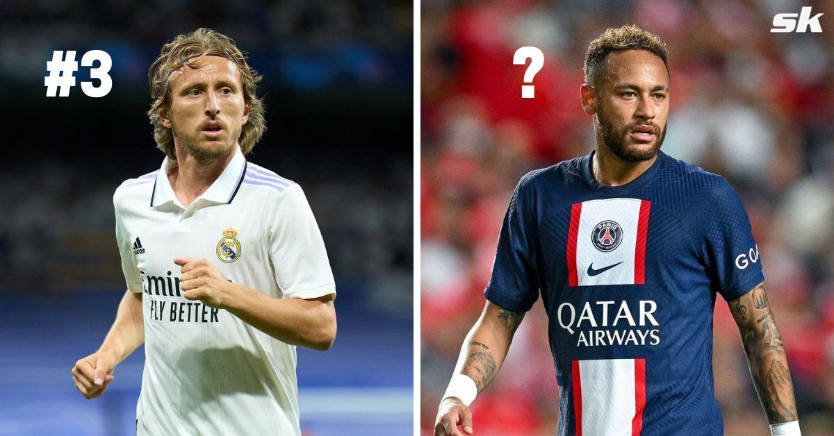 Luka Modric (left) and Neymar (right)