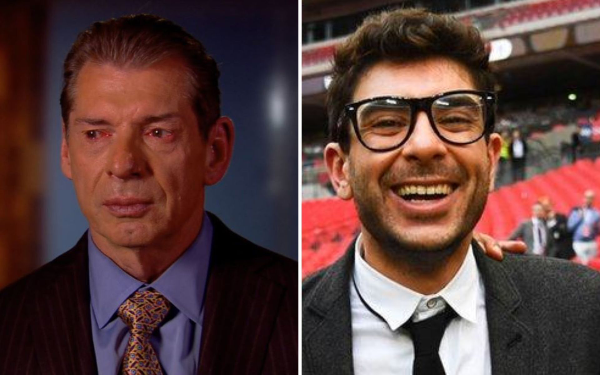 Vince McMahon (left); Tony Khan (right)