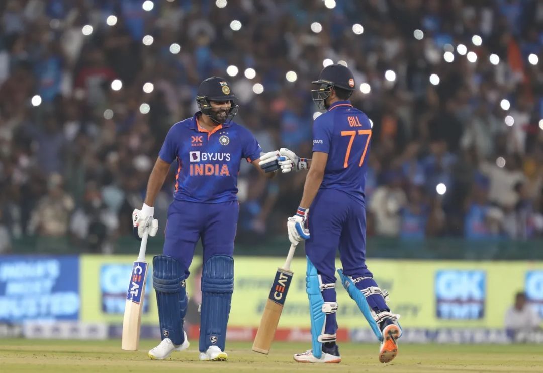 Rohit Sharma and Shubman Gill in action during the second ODI vs New Zealand [Pic Credit: BCCI]