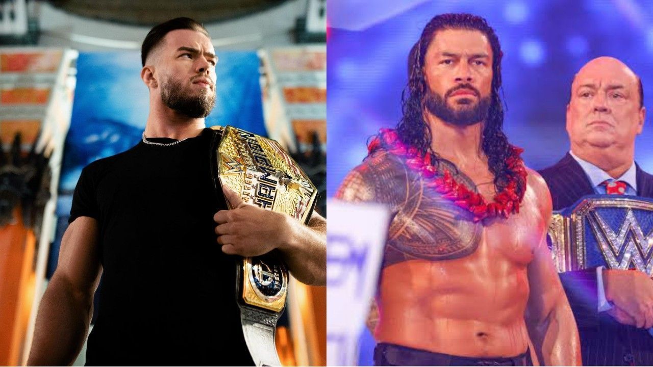 यूएस चैंपियन ऑस्टिन थ्योरी और अनडिस्प्यूटेड WWE यूनिवर्सल चैंपियन रोमन रेंस 