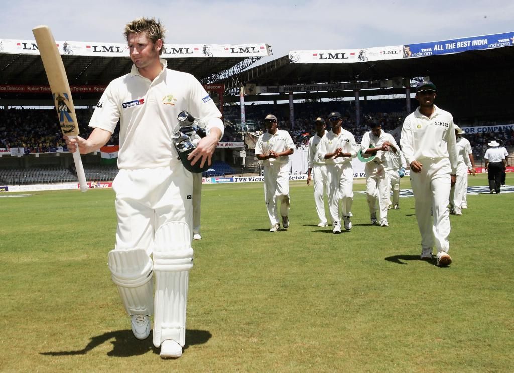 Michael Clarke raises his bat after scoring a hundred. (Image Credits: Twitter)