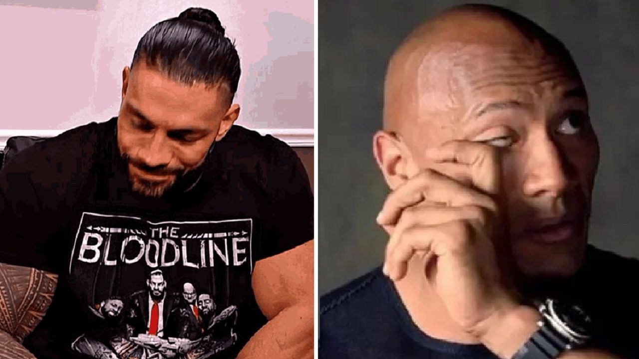 Roman Reigns (left); The Rock (right)