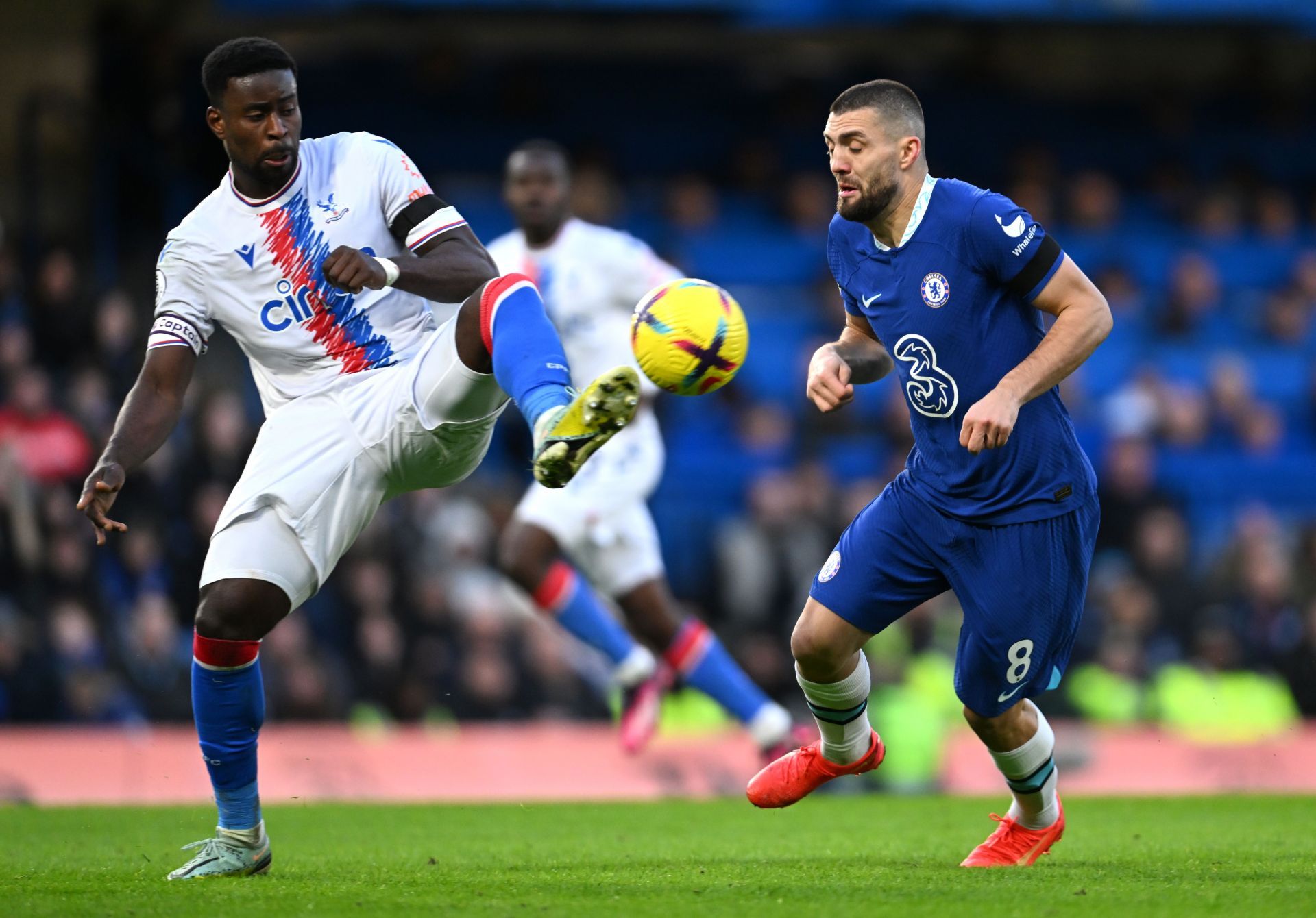 Kovacic vies for the ball with Marc Guehi