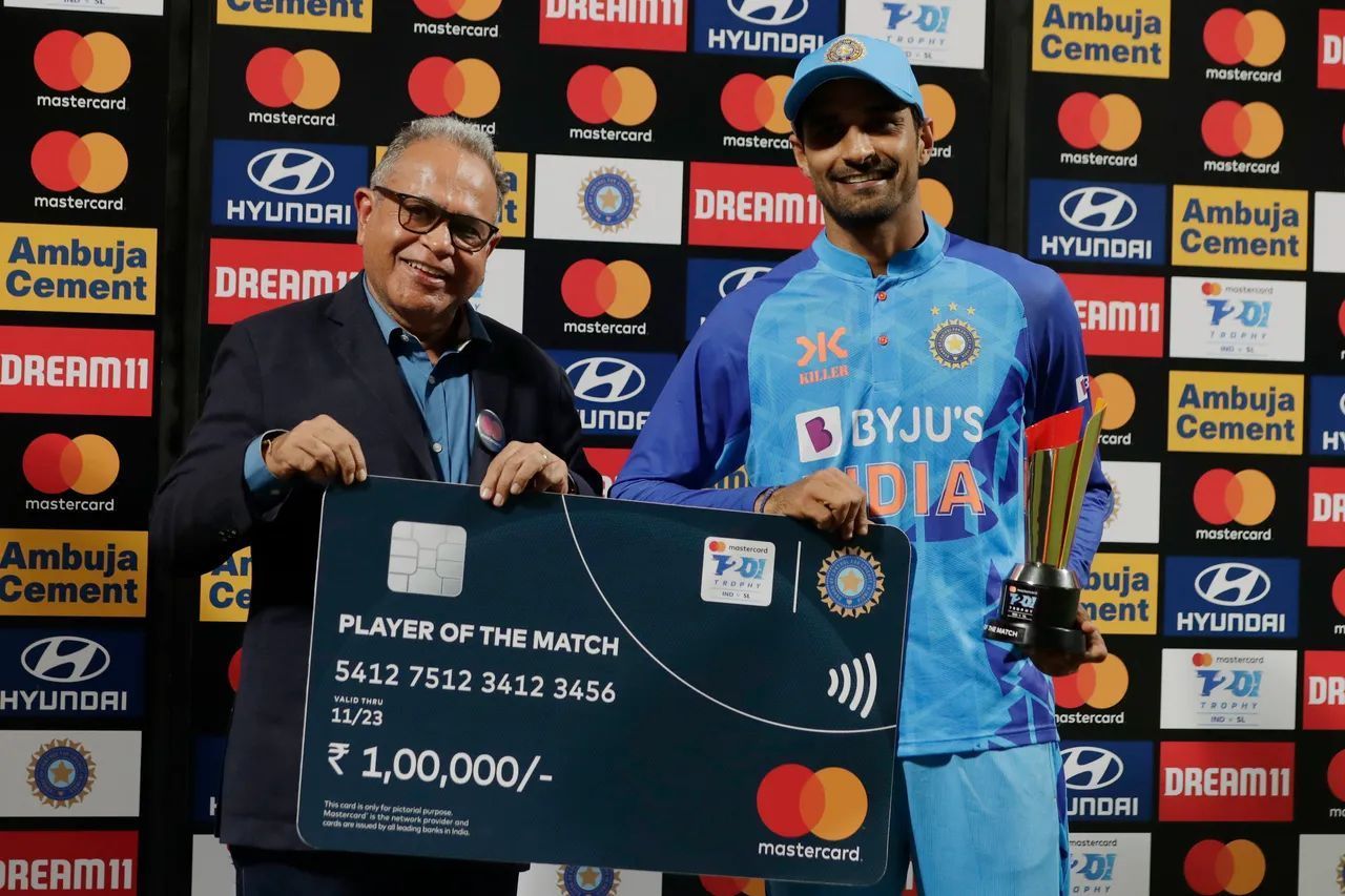 Deepak Hooda was chosen as the Player of the Match for his enterprising knock. [P/C: BCCI]