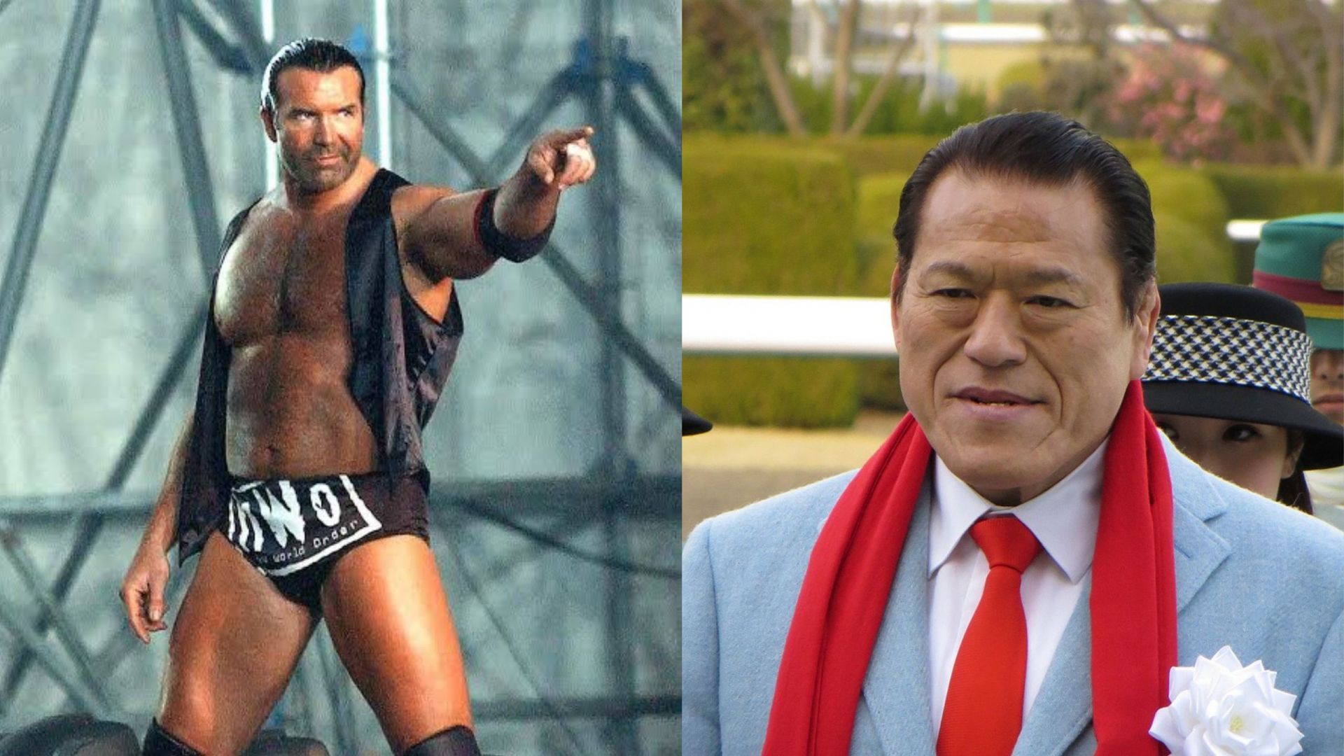 Scott Hall (L); Antonio Inoki (R).