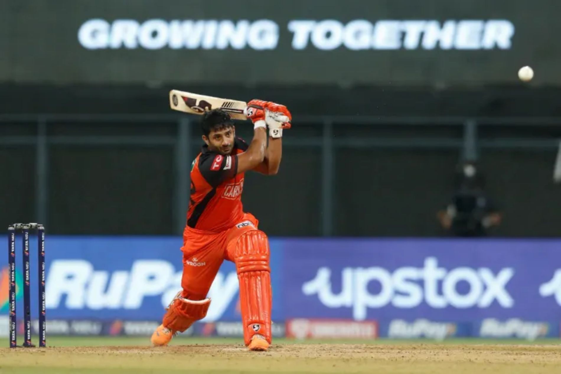 Rahul Tripathi batting for Sunrisers Hyderabad. Pic: BCCI